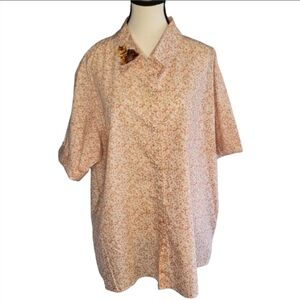 Cat Peaches & Cream Floral Top Cat Patch Collar, Basic Editions Women's Sz 24W